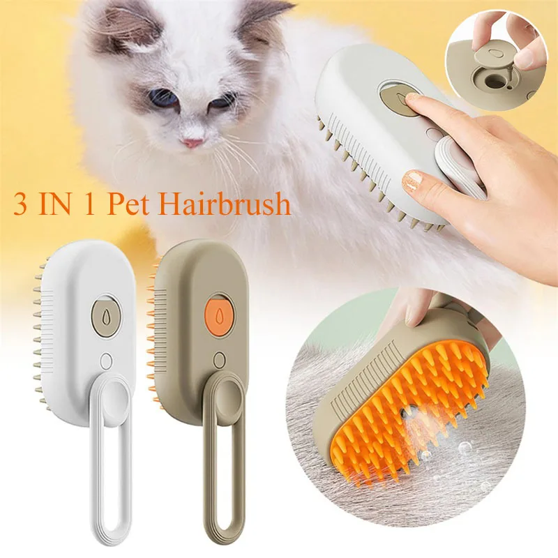 Spray & Groom Brush V2. 3 in 1 cat Brush with one button ease